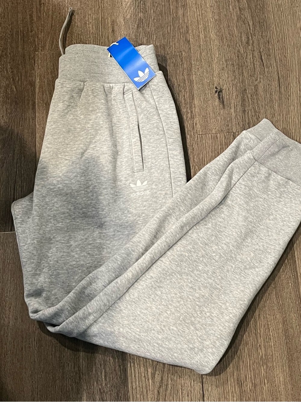 adidas Kids Gray Trefoil Fleece Joggers